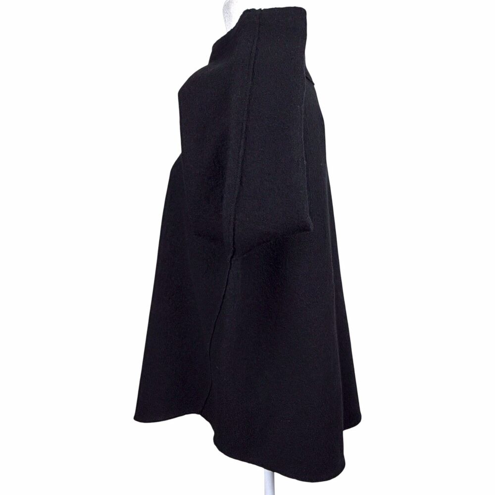 NWT Eileen Fisher Lightweight Boiled Wool Funnel Neck Top Black Size Medium - Picture 13 of 16